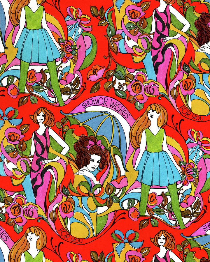 Cool Drawing - Mod Girl Pattern by CSA Images