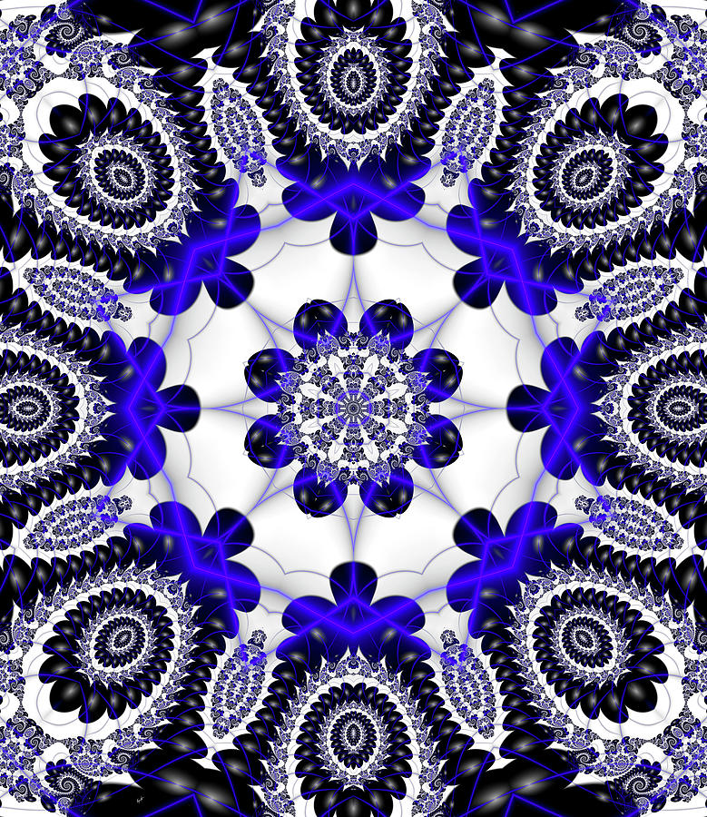 Pattern Digital Art - Mod Pod 1 Blue by Fractalicious