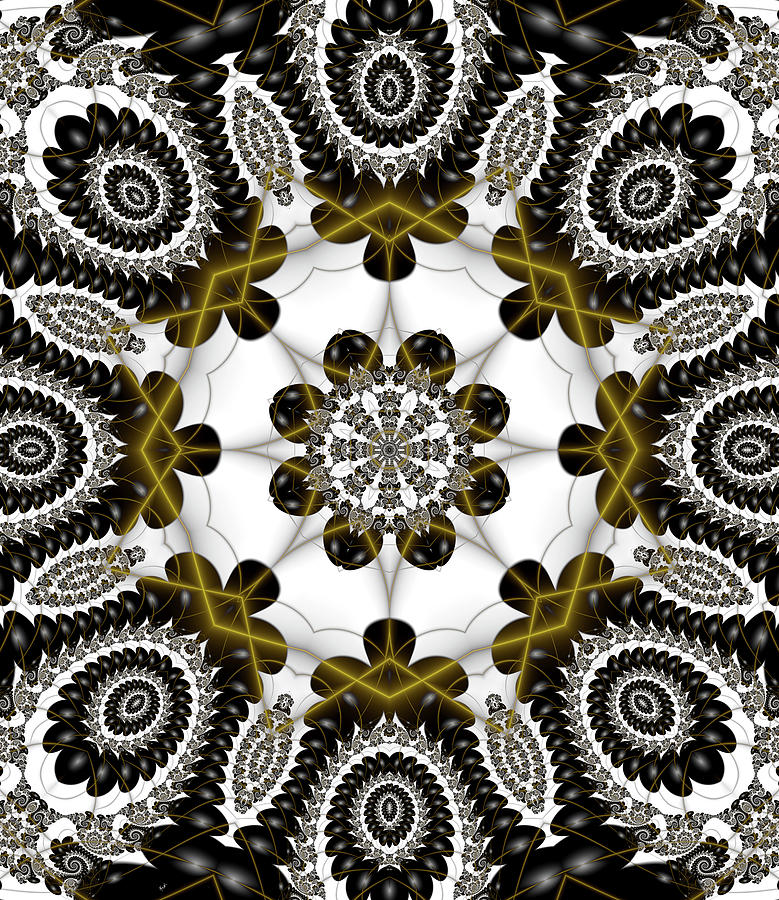 Pattern Digital Art - Mod Pod 1 Gold by Fractalicious