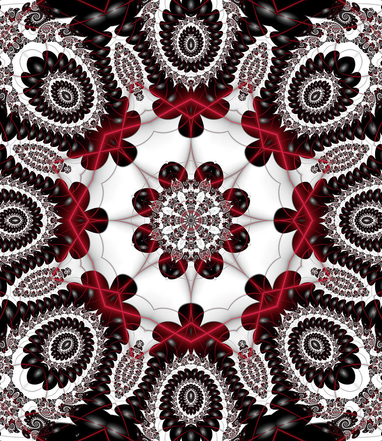 Pattern Digital Art - Mod Pod 1 Red by Fractalicious