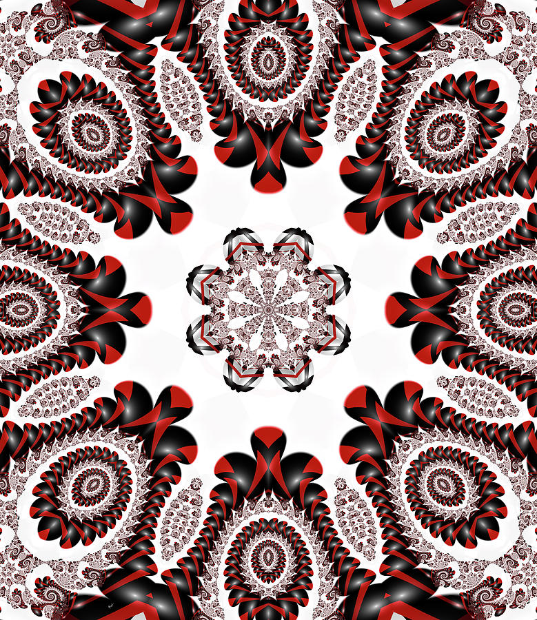 Pattern Digital Art - Mod Pod 2 Red by Fractalicious