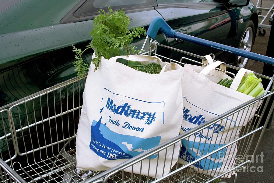 Modbury Reusable Shopping Bags Photograph by Erika Craddock/science Photo Library