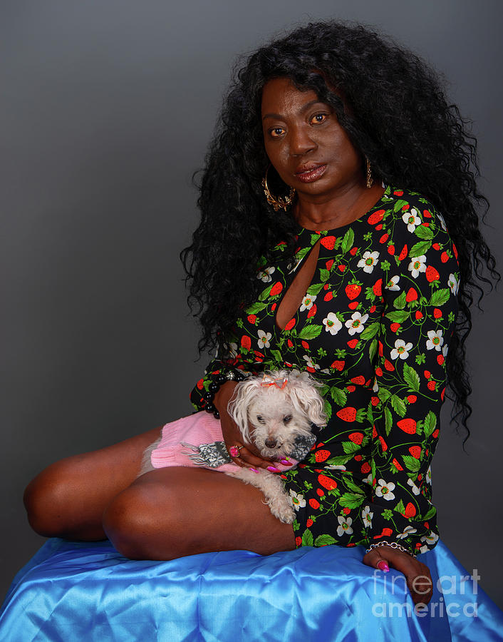 Model Florence And Her Poodle, Peanut Photograph