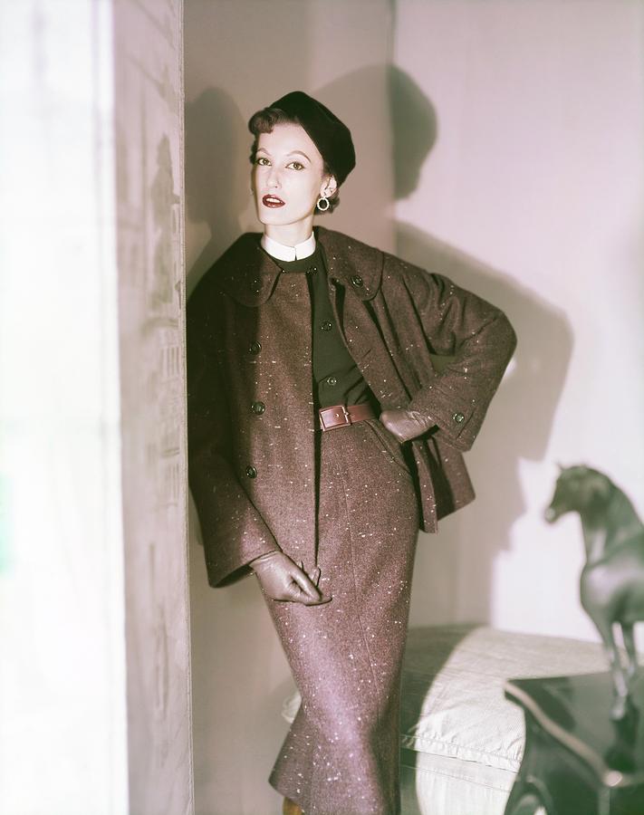 Model In A Ben Gershel Suit Photograph by Horst P. Horst