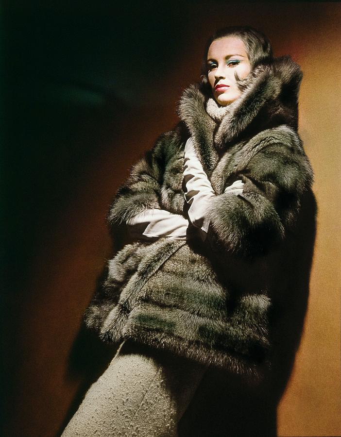 Model In A Ben Kahn Coat Photograph by Horst P. Horst