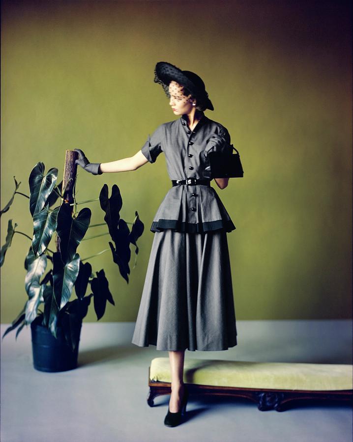 Model In A Ben Reig Dress Photograph by Horst P. Horst