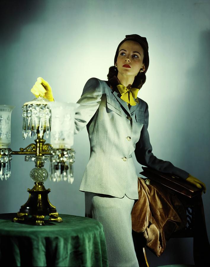 Model In A Carolyn Modes Suit Photograph by Horst P. Horst