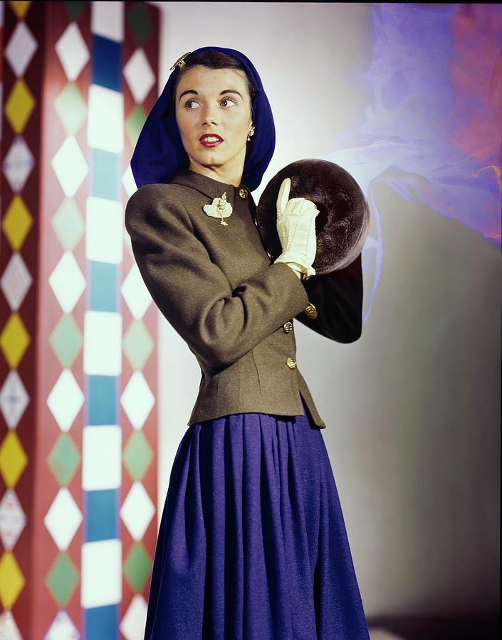 Model In A College Weekends Ensemble Photograph by Horst P. Horst
