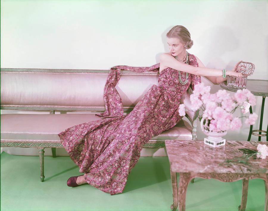 Model In A Dorian Mack-soud Dress Photograph by Horst P. Horst