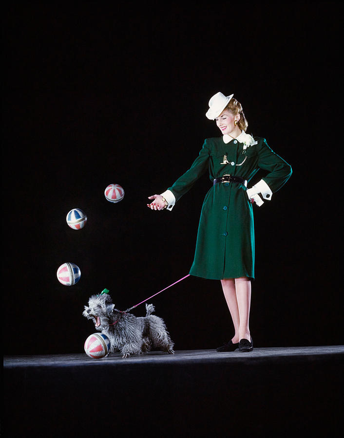 Model in a Green Coat-Dress, Photograph by Gjon Mili Model in a Green Coat-Dress, Photograph by Gjon Mili