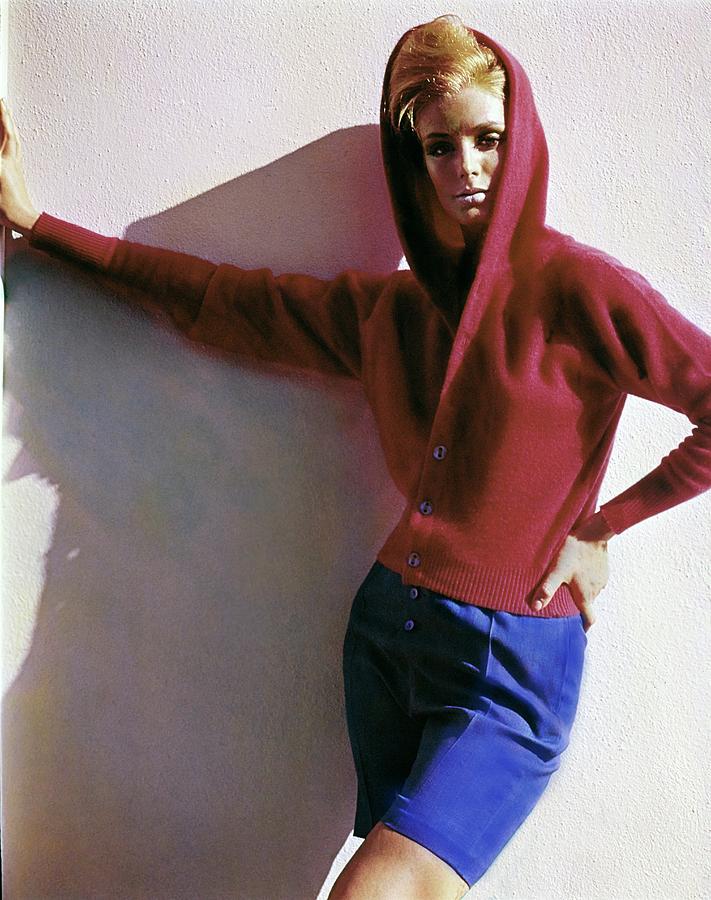 Model In A Hadley Sweater Photograph by Bert Stern