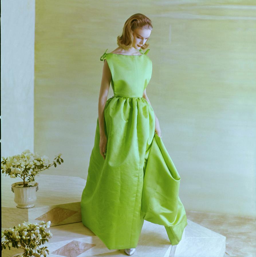 Model In A Irene Galitzine Gown Photograph by Henry Clarke