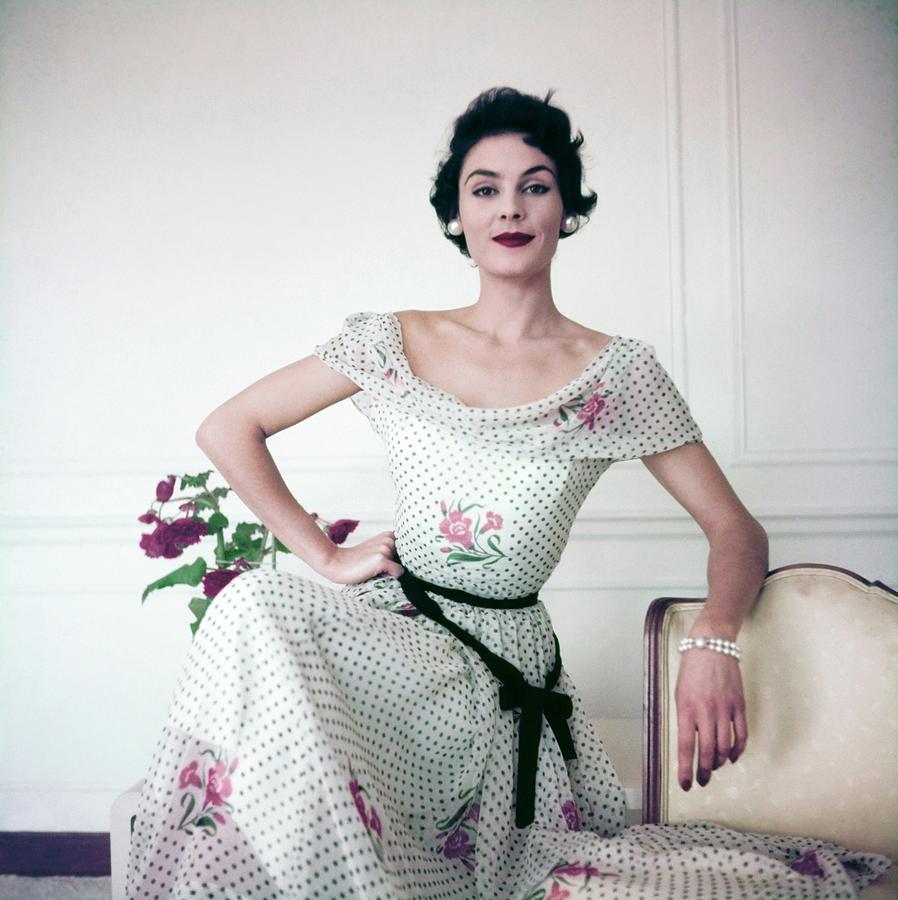Model In A Larry Aldrich Dress Photograph by Horst P. Horst