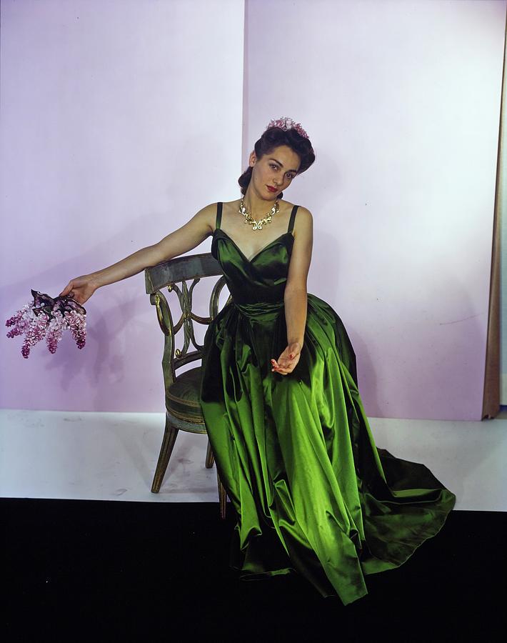 Model In A Nettie Rosenstein Gown Photograph by Horst P. Horst