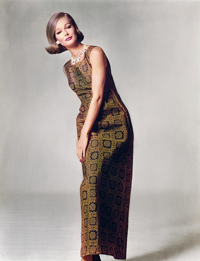 Model In A Pauline Trigere Dress Photograph by Bert Stern