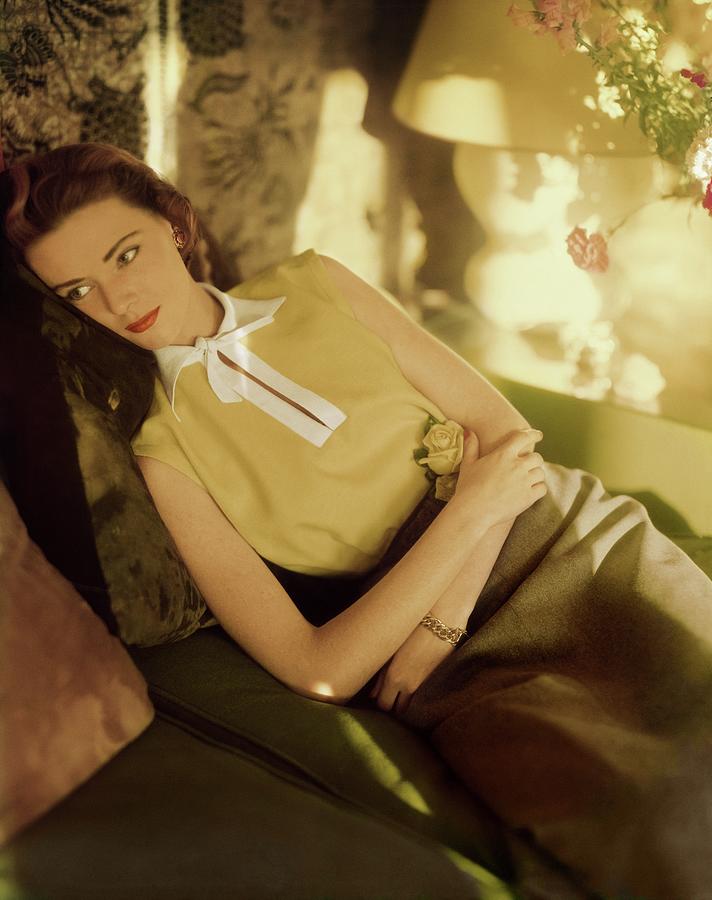 Model In A Sidney Heller Blouse Photograph by Horst P. Horst