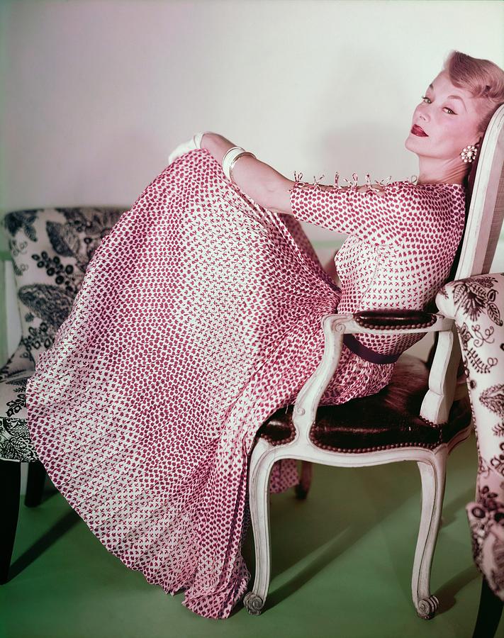 Model In A Sophie Print Dress Photograph by Horst P. Horst