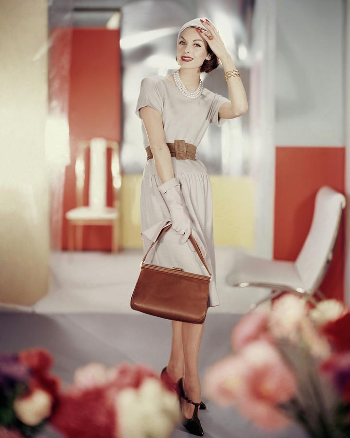 Model In A Traina-norell Dress Photograph by Horst P. Horst