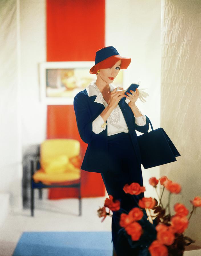 Model In A Vogue Pattern Suit Photograph by Horst P. Horst