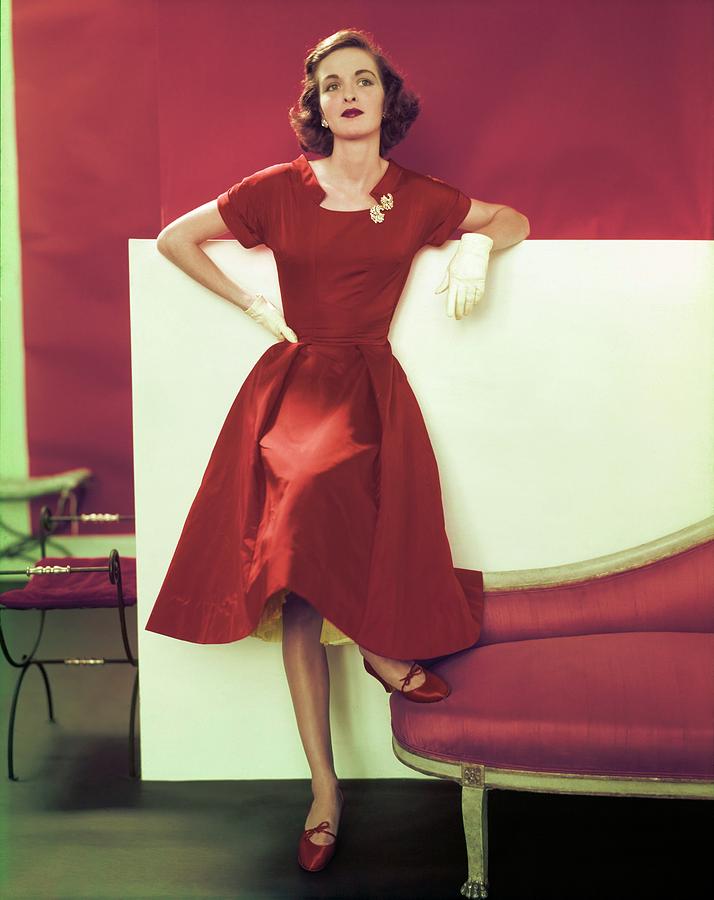 Model In A Vogue Patterns Dress Photograph by Horst P. Horst