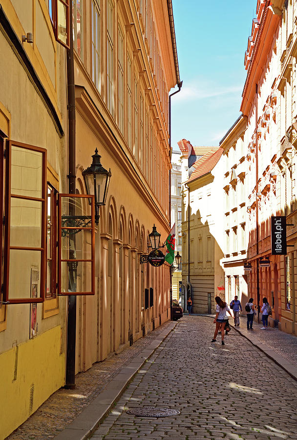 Model in Streets of Prague Photograph by Kathy Yates