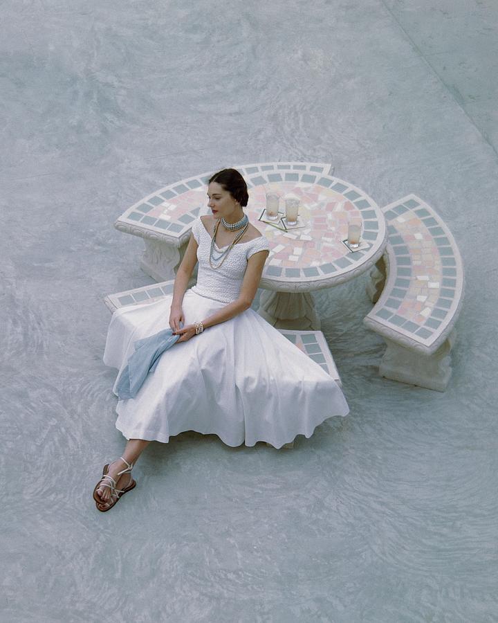 Model On Pastel Bench Photograph by Gleb Derujinsky