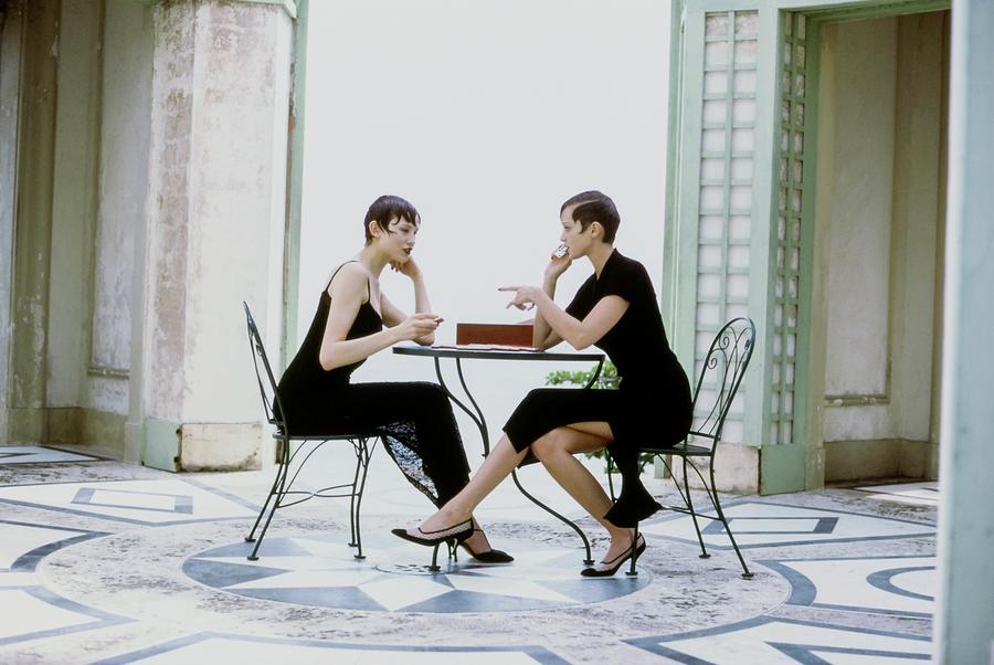 Models Playing Dominoes Photograph by Arthur Elgort