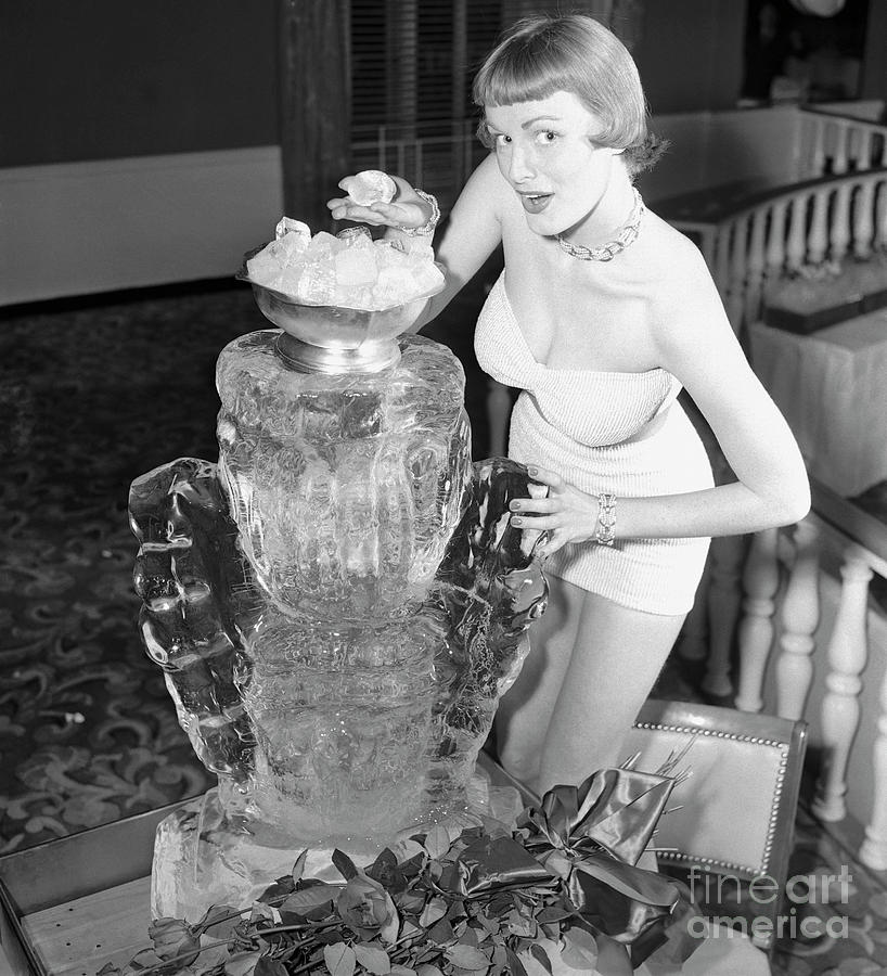 Model Posing With Ice Trophy Photograph by Bettmann