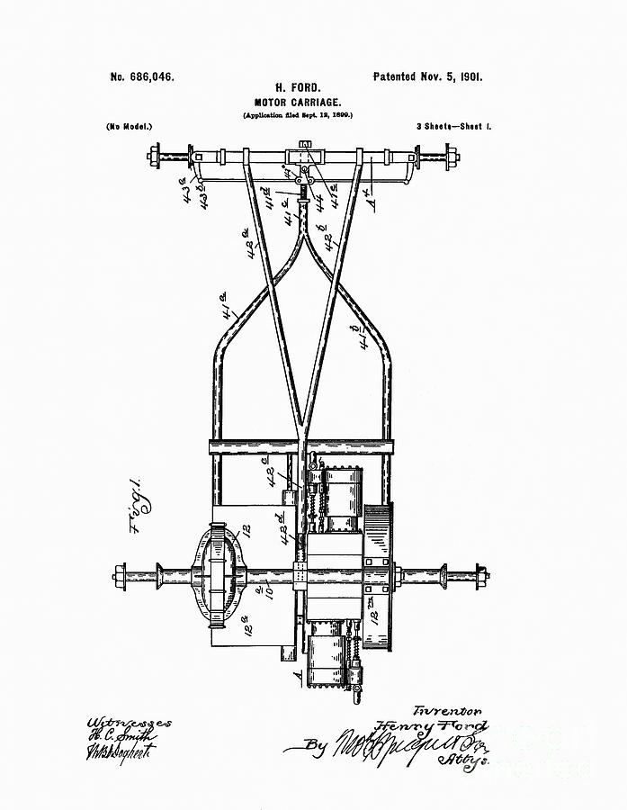 Model T Patent Art Black Over White Photograph by Roy Branson - Pixels