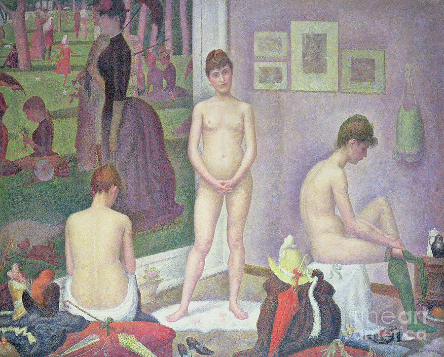 Georges Pierre Seurat Painting - Models by Seurat by Georges Pierre Seurat