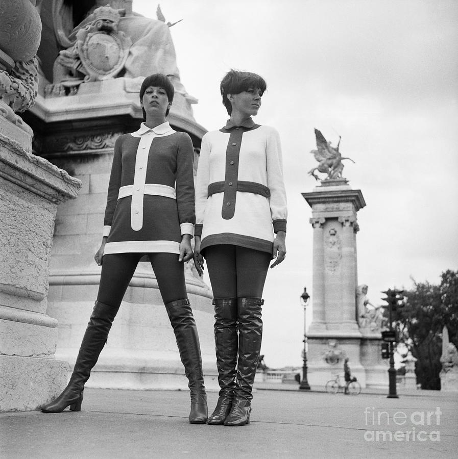Models In Mini-dresses With Knee Boots Photograph by Bettmann