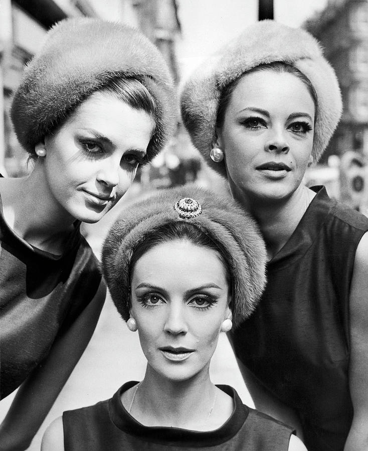 Models Presenting Christian Dior Hats Photograph by Keystone-france