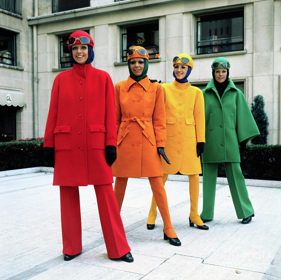 Models Wearing Bright Coats By Guy Photograph by Bettmann