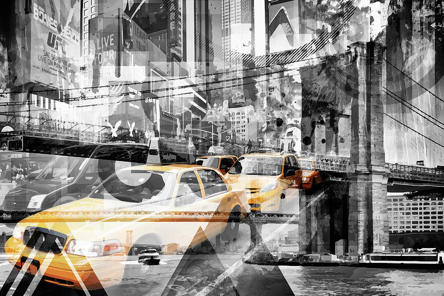 New York City Digital Art - Modern Art NYC Collage by Melanie Viola