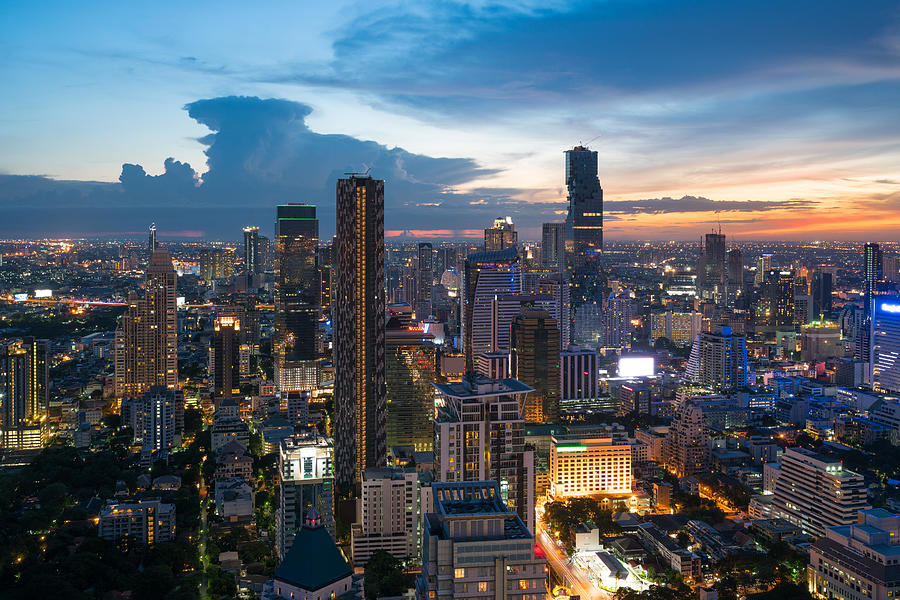 Modern Building In Bangkok Business Photograph by Prasit Rodphan - Fine ...