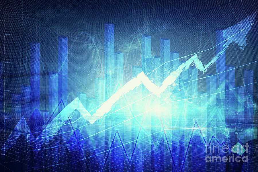 Modern business diagram, graph and arrow background. Photograph by Michal Bednarek