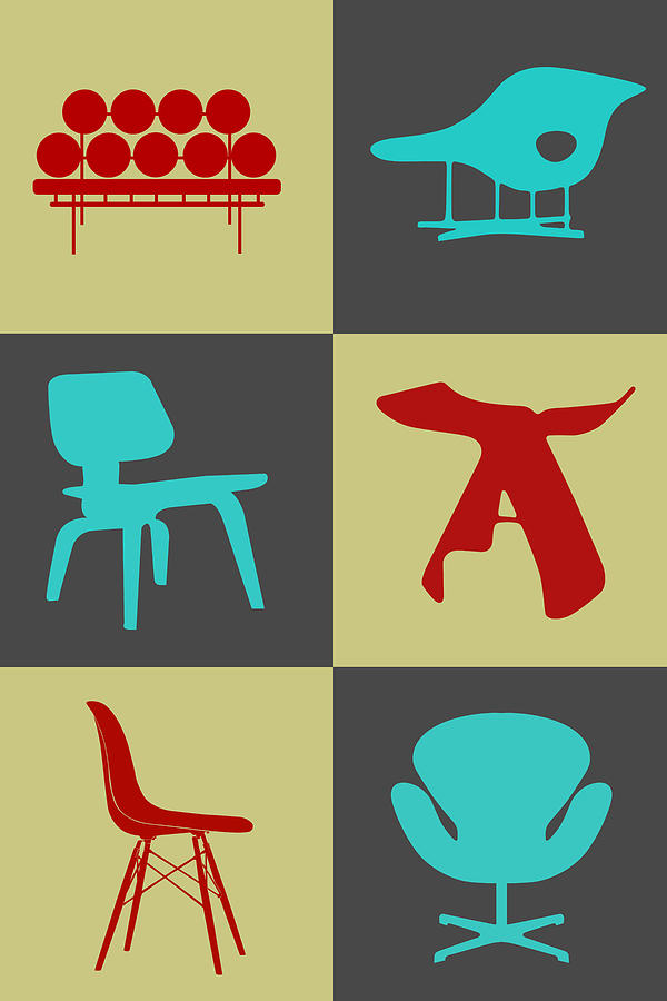 Abstract Digital Art - Modern Chair Collection II by Naxart Studio