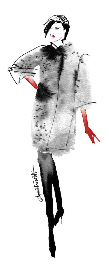 Glove Painting - Modern Fashion II Red Crop by Anne Tavoletti