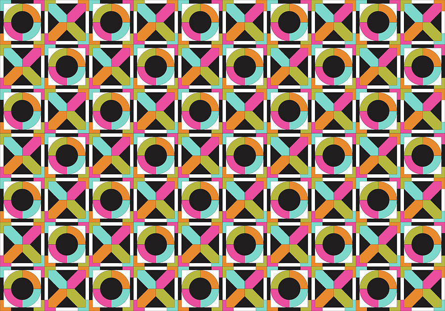 Pattern Digital Art - Modern Hexagon Quilt Pattern by Mindy Howard