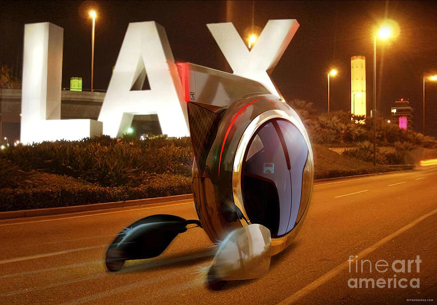 Modern Lax Art Featuring Futuristic Vehicle Mixed Media by Retrographs