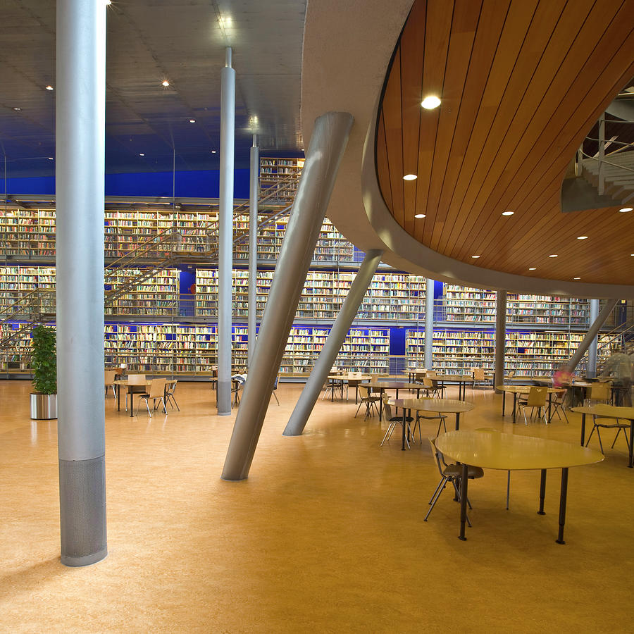 Modern Library Space With Sitting Area Photograph by Freezingtime