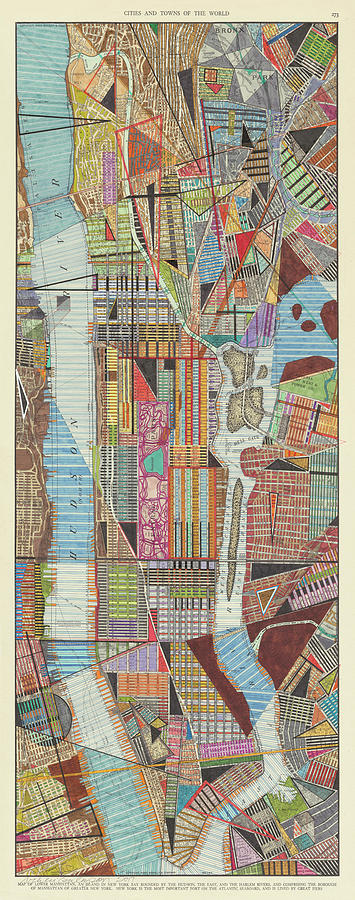 Map Painting - Modern Map Of New York IIi by Nikki Galapon