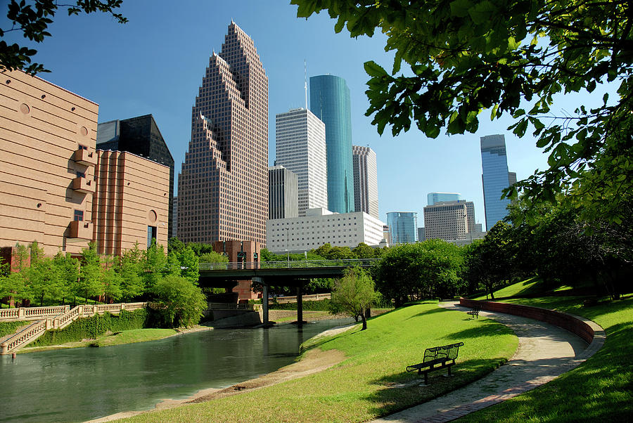 Modern Skyscrapers In Downtown Houston Photograph by Zview