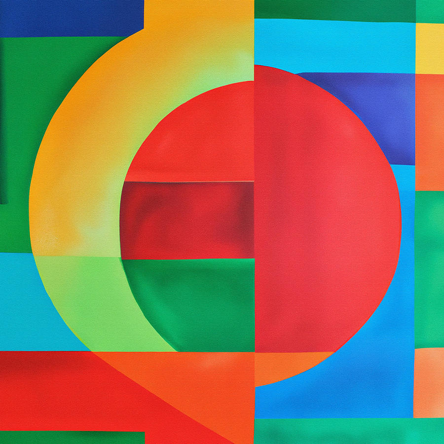 Geometric Photograph - Modern Vibrant Painting No.7 by The Miuus Studio
