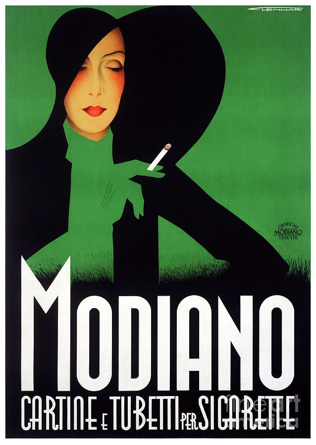 Modiano Italy Vintage Poster Restored 1936 Drawing
