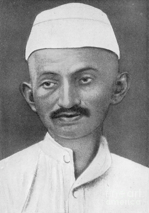 Mohandas Karamchand Gandhi 1869-1948 Drawing by Print Collector