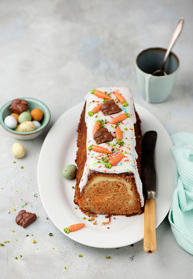 Moist Carrot Cake With Cream Cheese Filling Photograph by Ewgenija Schall