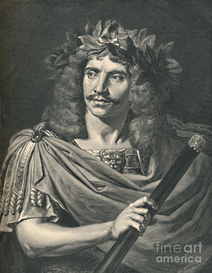 Moliere As Julius Caesar In The Tragedy Drawing by Print Collector