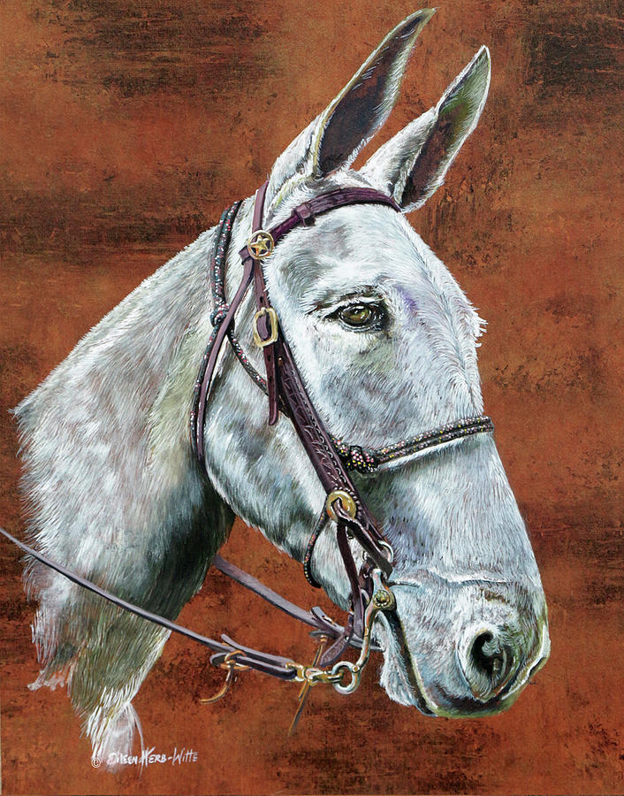 Portrait Painting - Molly Mule by Eileen Herb-witte