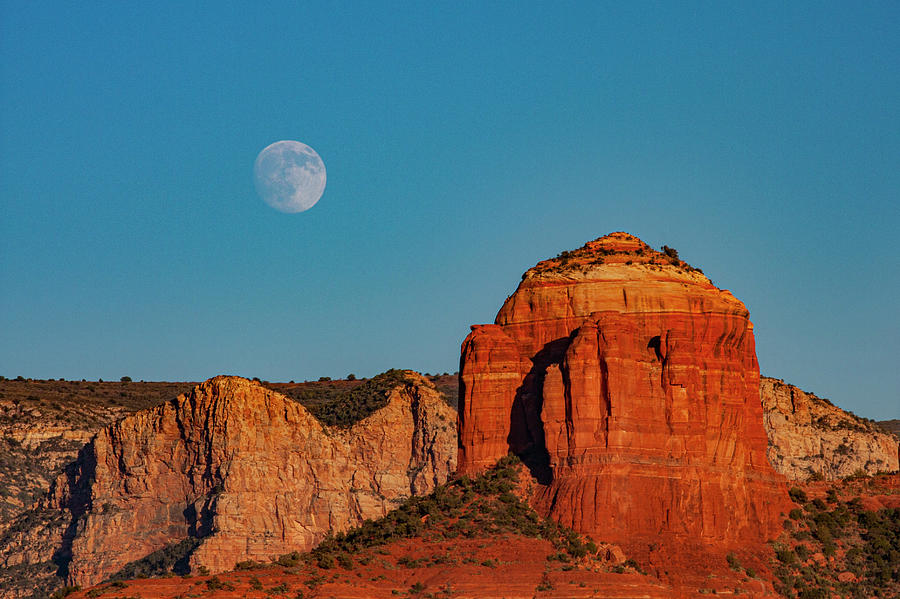 Moonrise Over Cathedral Rock Wide Photograph by Al Hann